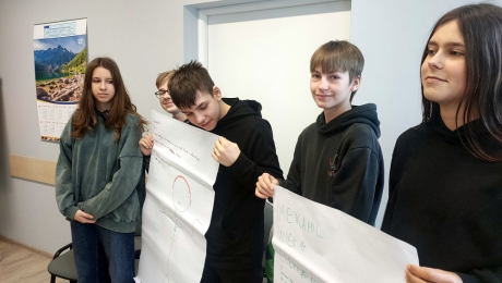 Klasa 7B na warsztatach zorganizowanych przez Miejskie Centrum Profilaktyki Uzal