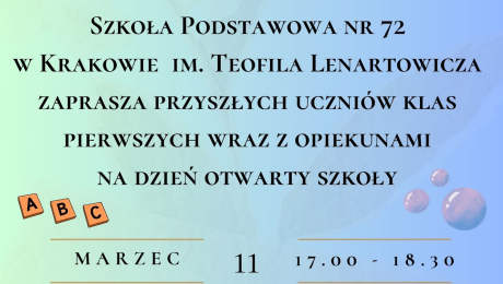 DZIEŃ OTWARTY DLA PRZYSZŁYCH UCZNIÓW KLAS PIERWSZYCH