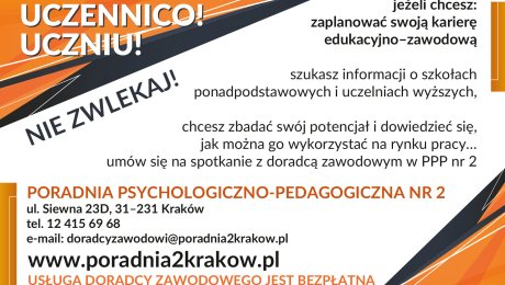 Indywidualne konsultacje z doradcą zawodowym - Poradnia Psychologiczno-Pedagogi