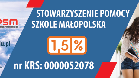 PRZEKAŻ 1,5% SWOJEGO PODATKU NA SZKOŁĘ TWOJEGO DZIECKA